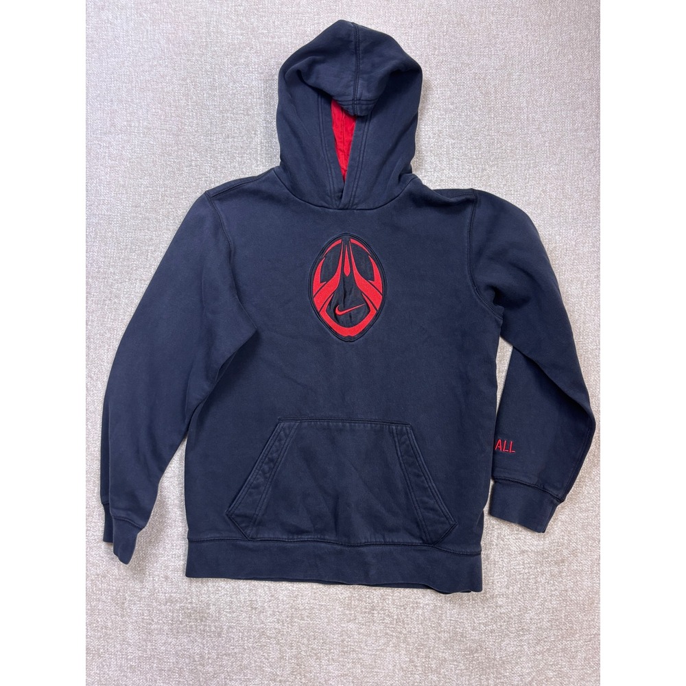 Nike Sportswear Boys XL 18-20 Navy Blue Red Football Pullover Hoodie